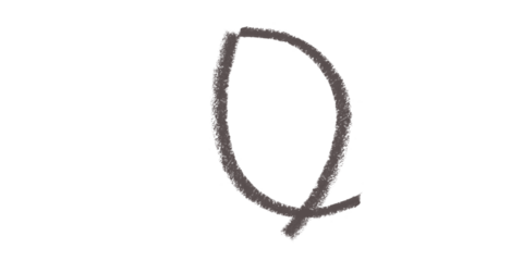 Gray Scribbled Q on Black Abstract Hand Drawn Typography Artistic Lettering Grunge Texture on transparent background