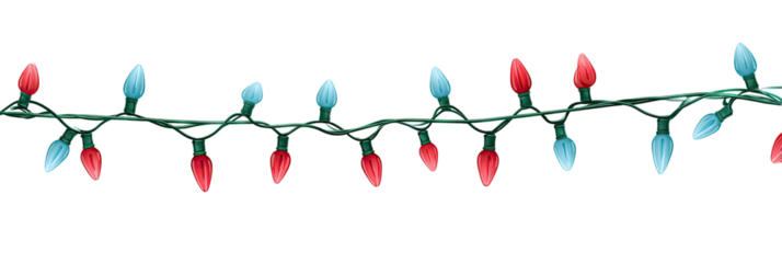 String of red and blue Christmas lights