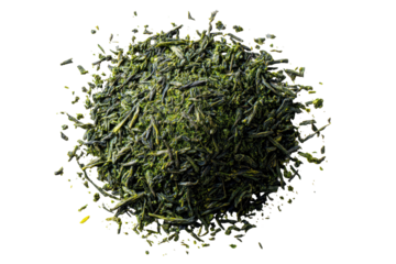 Loose leaf green tea,  a sphere of vibrant green