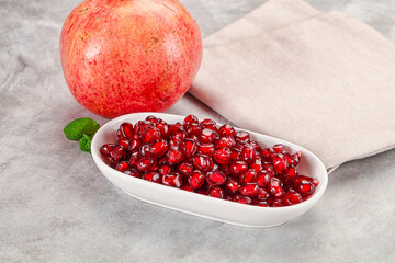 Ripe sweet red pomegranate seeds