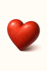 red heart on white background