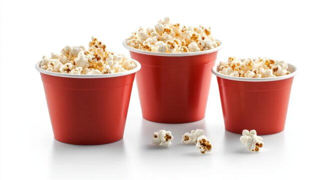 Red cups popcorn snack food movie theater treat delicious salty sweet kernels buttered popcorn party time