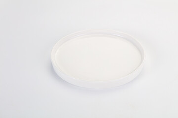 White ceramic empty plate dishware