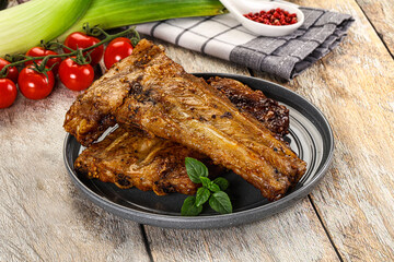 Tasty roasted pork ribs with spices