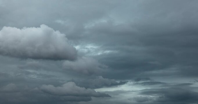 Timelapse of dark thick storm clouds brewing in the sky