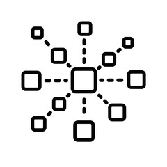 Microservices Icon design illustrated with connected geometric shapes  