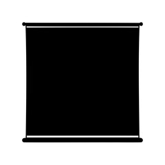 Fototapeta premium Blank black retractable presentation screen banner silhouette. Vector, illustration