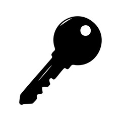 Simple black key icon for unlocking and access concepts Vector, illustration