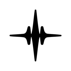 Audio waveform or pulse signal vector icon on white background Vector, illustration