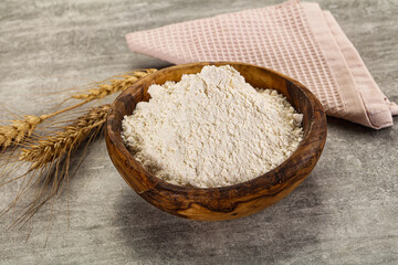 Wheat flour for cooking in the bowl