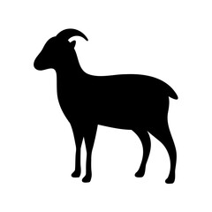 Goat silhouette icon, standing domestic animal symbol design Vector, illustration