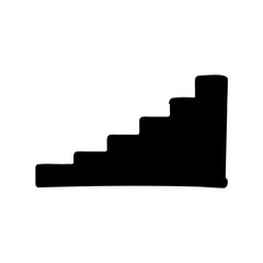 Simple black hand drawn silhouette of ascending stairs Vector, illustration