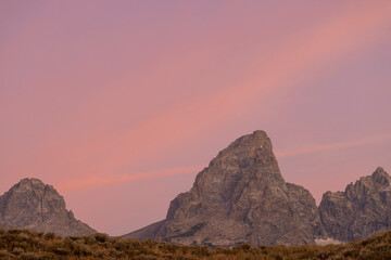 Beautiful Sunset Over the Teton Range Wyoming