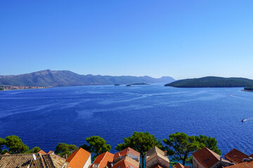 Touristic destination Korcula town, on the homonymous island, Adriatic sea, Croatia
