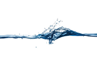Elegant arc of water frozen in time, showcasing its smooth texture and dynamic form against a white backdrop, isolated on transparent background, perfect for conveying purity and refreshment