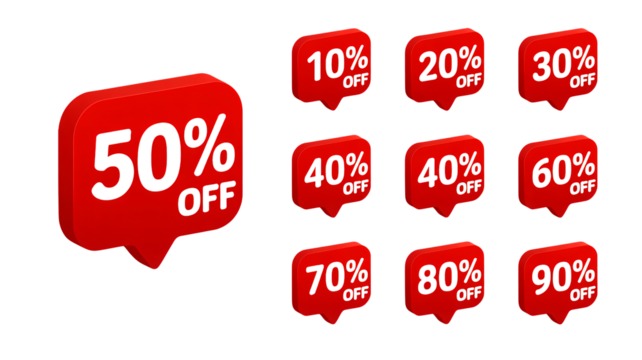 Unlock incredible savings with these dynamic sale offer bubble tags