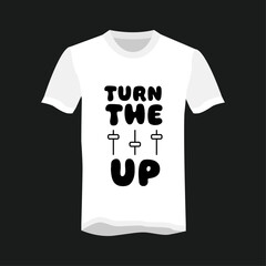 Naklejka premium Turn the volume up design on white t-shirt with black background. with volume up vector design. volume sound bar