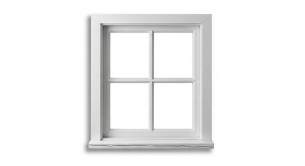 Obraz premium White Wooden Window Frame with Four Panes Isolated on White Background