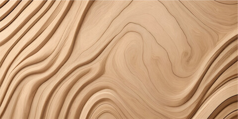 Ultra Smooth Wavy Carved Light Wood Texture Background with Organic Flowing Lines for Modern Natural Design