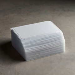A Stack of Blank Cards Against a Textured Background. A stack of blank cards against a modern, textured backdrop, offering versatility for various creative applications. 