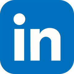 Blue linkedin social media icon vector illustration