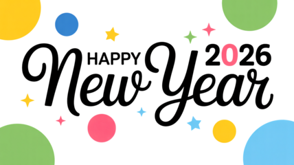 Happy New Year 2026 modern celebration graphics for holiday projects