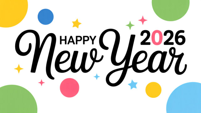 Happy New Year 2026 modern celebration graphics for holiday projects