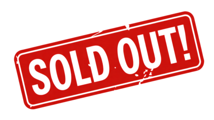 Urgent red sold out sign for promotions, events, and limited offers