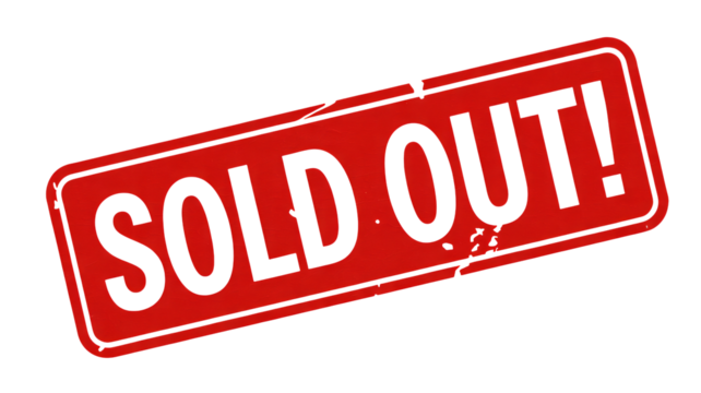 Urgent red sold out sign for promotions, events, and limited offers