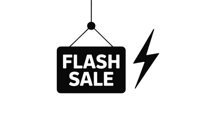 Quick flash sale announcement with lightning bolt for your business needs