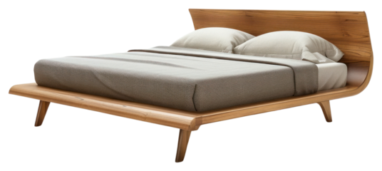 PNG Modern minimalist wooden bed