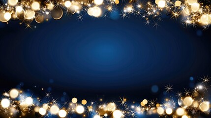 Shimmering golden particles fill the air, creating a captivating and enchanting backdrop perfect for a celebration or event