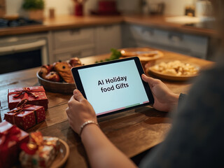 Online shopping lifestyle with AI assistance, digital devices at home, convenient e-commerce, home purchase concept, modern consumer habits.