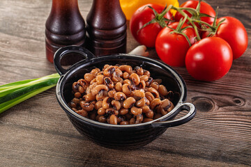 Canned Black eye bean in the bowl