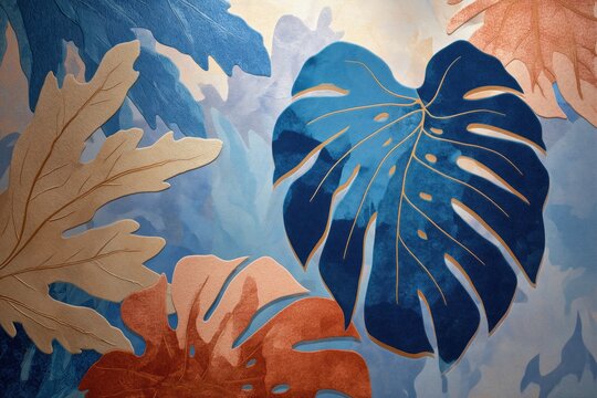 large-scale contemporary atmospheric abstraction with zero literal floral forms, inspired loosely by the motion and dispersal of monstera and oak plant, soft vaporous filament textured background