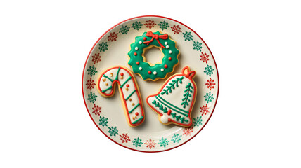 Festive Christmas cookies on plate for holiday celebration cheer