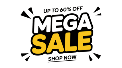 Mega sale promotion with up to 60% off now for incredible savings