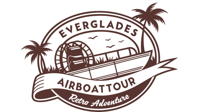 Everglades airboat retro badge