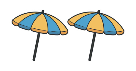Two beach umbrellas for summer vacation
