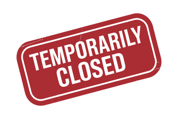 Temporarily closed stamp vector illustration on transparent background