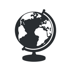 Globe silhouette vector illustration on transparent background