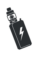 Black and White Vape Device Isolated on Transparent Background