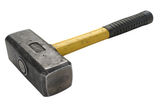 Heavy duty sledgehammer tool isolated on transparent background