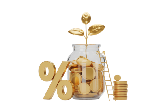Unlock financial growth with our high yield savings account, watch your money flourish like a golden plant, climb the ladder to success and achieve your goals with competitive interest rates