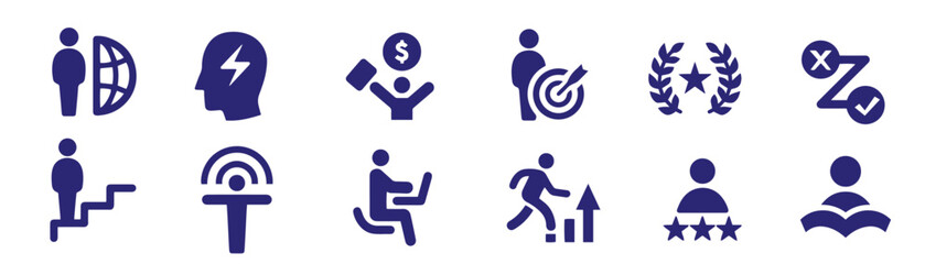 mentoring icons representing guidance, coaching, and professional support.