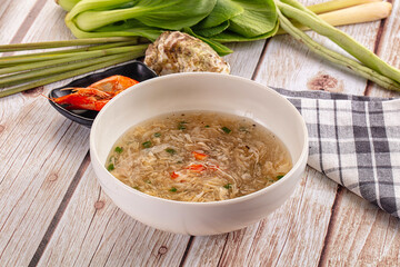 Asian soup with crab and prawn