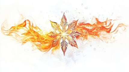 An artistic representation of fire and ice, blending elements of warmth and cold in a stunning visual design.