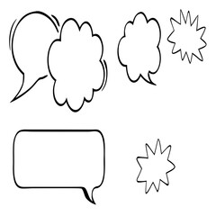 Hand-Drawn Comic Speech Bubbles &ndash; Doodle Chat Balloon Vector Set &ndash; Doodle Comic Chat Balloons &ndash; Hand-Sketched Speech and Thought Bubble Vector Pack &ndash; set of comic speech bubbles &ndash; Talk bubble 