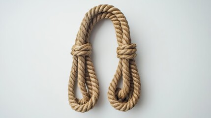 A looped natural rope with texture, perfect for activities like sailing, DIY projects, or outdoor adventures.