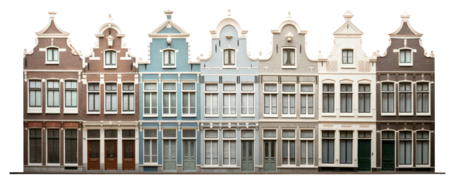 PNG Dutch row houses architecture building city.
